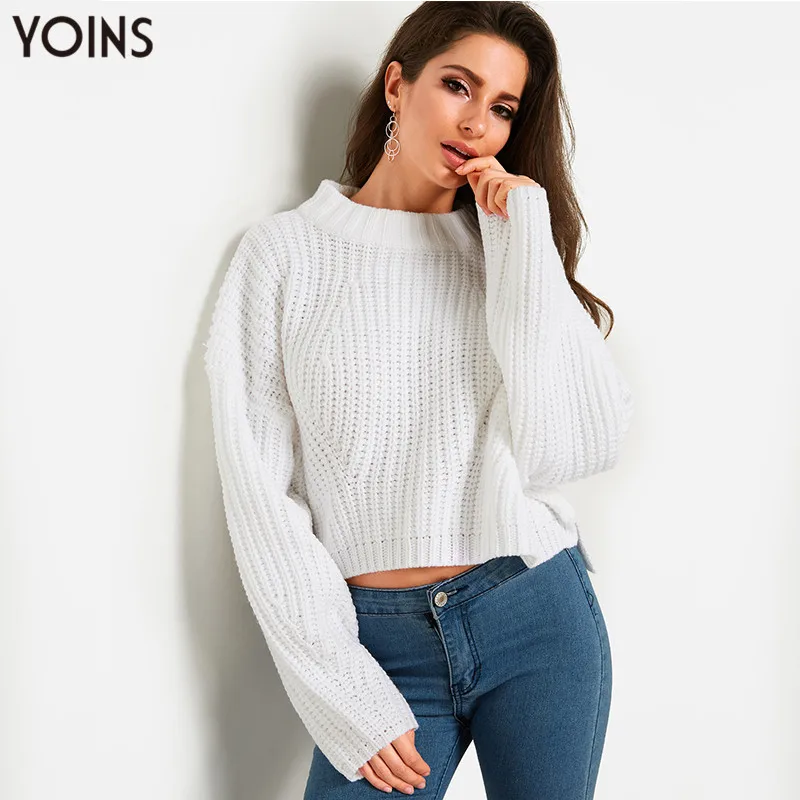 YOINS 2020 Осень Зима Весна женский свитер и пуловер круглый вырез длинный рукав