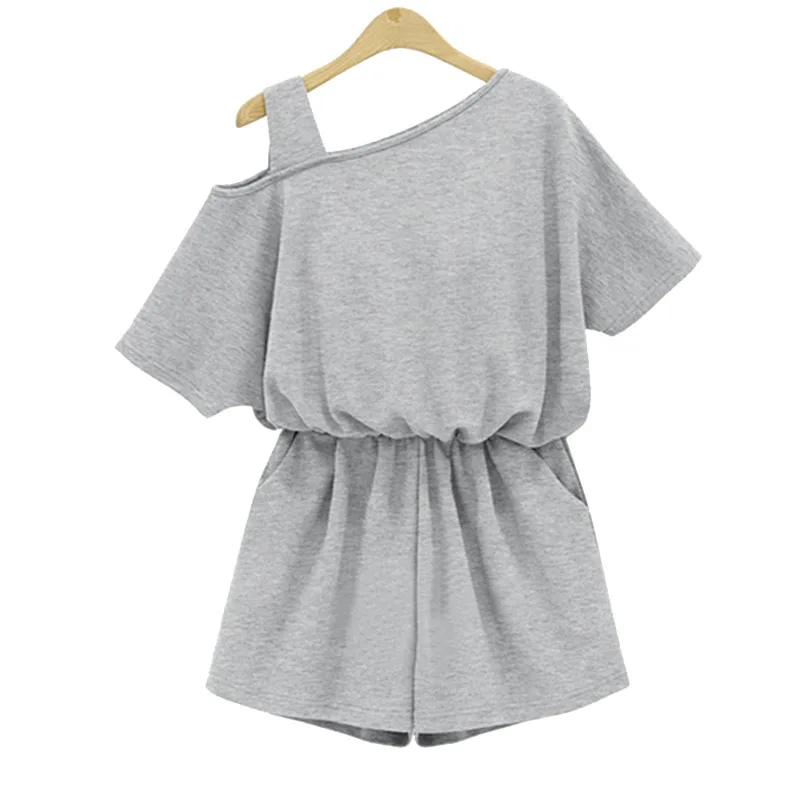 Летние комбинезоны размера плюс с одним плечевым ремнем 4Xl серого цвета из хлопка