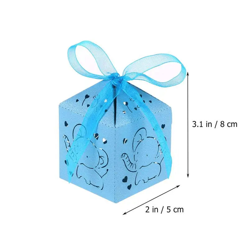 

50pcs Wedding Favor Boxes Hollow Out Craft Paper Box for Gifts Candy Sweets (Blue)