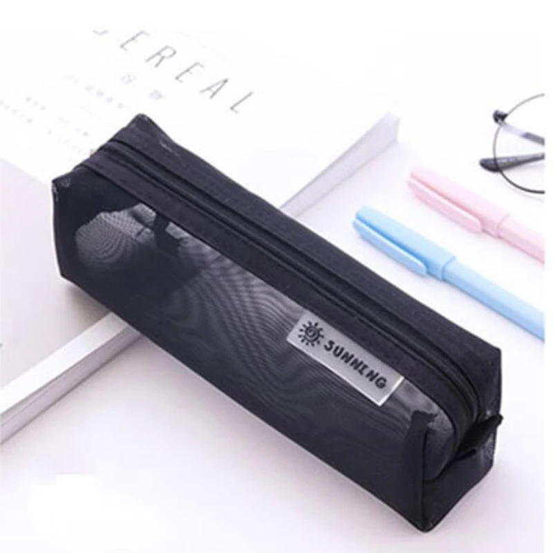 Милая прозрачная канцелярская сумка Студенческая сетчатая Простая