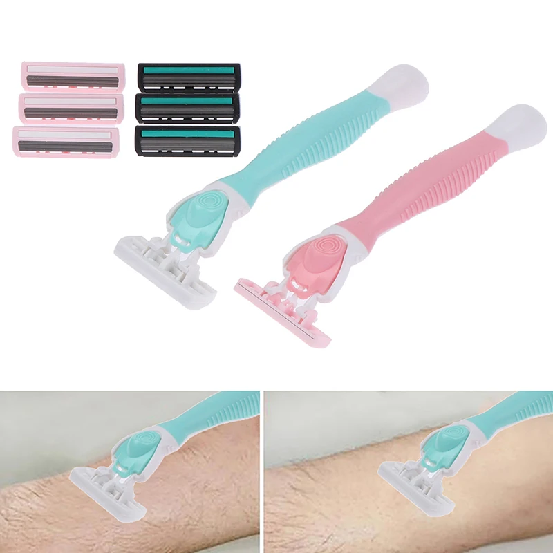

Women's Beauty Safety Razor 3-layer Blade Shaver for Women Face Body Quick Installation Handle Three layers Blades Shaving