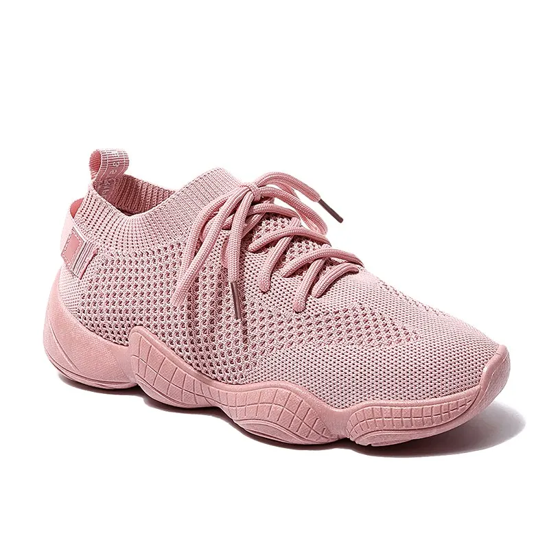 

Women Mesh Spring Autumn Sneakers Women Lace Up Stretch Fabric Platform Flat Vulcanized Breathable Fashion Casual Shoes Women