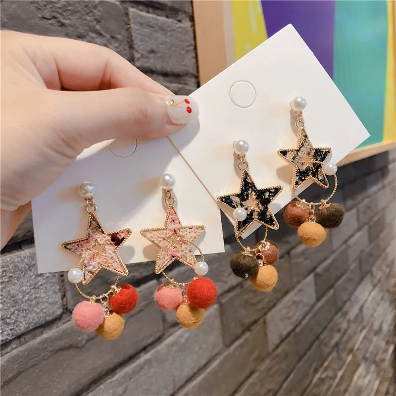 

Women Girl Dangle Drop Earrings Korean Star Ball Pearl Modern 2019 New Fall Winter Fashion Jewelry Accessories-QQBYD5-W2