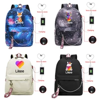 likee usb charging fashion travel backpackstudent zipper daily school bags laptop ruckpack for teenagers boys girls kids gift