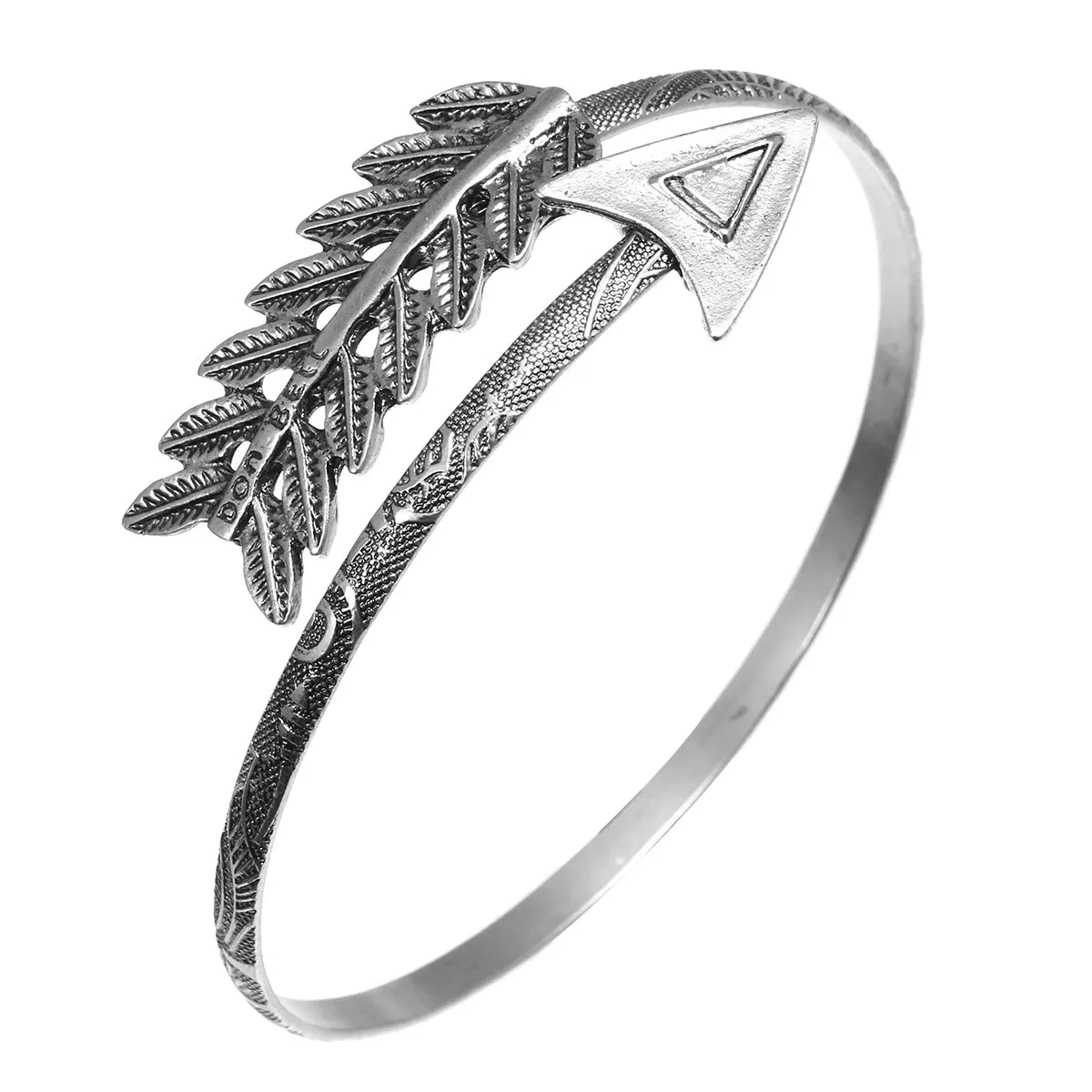 В винтажном стиле С изображениями перьев и стрел манжет рук браслет в этническом