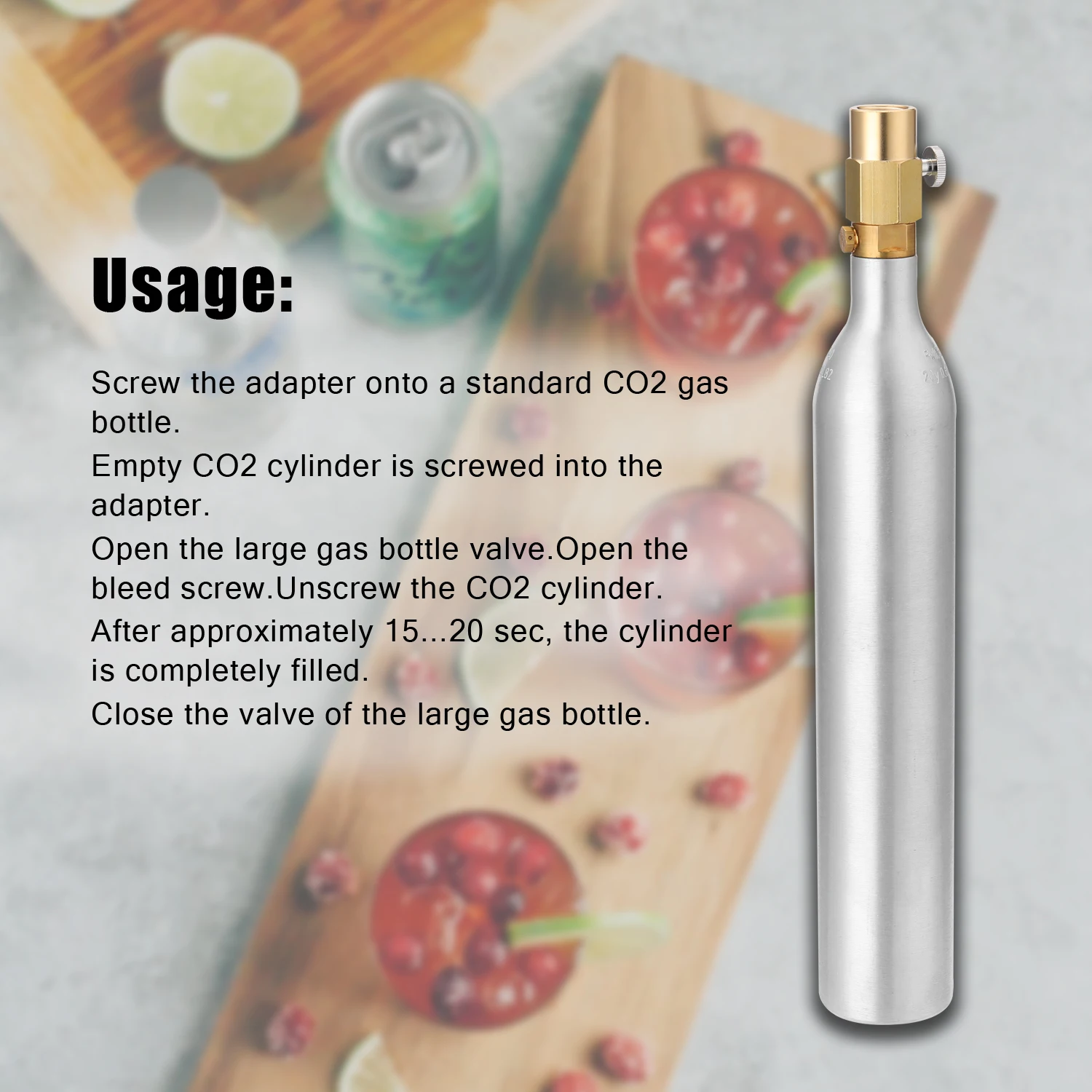 Л цельная латунная бутылка Sodawater цилиндрическая с высоким сжатым объемом