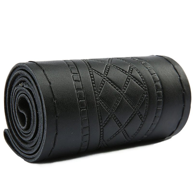 Кожаный чехол рулевого колеса автомобиля универсальный нескользящий на руль