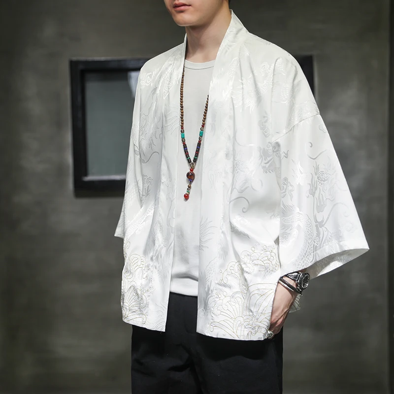 Plus Size Men Japanese Streetwear Shirt 2023 Mens Korean Fashions Casual Kimono Shirts Male Designer Open Stitch Summer Clothes