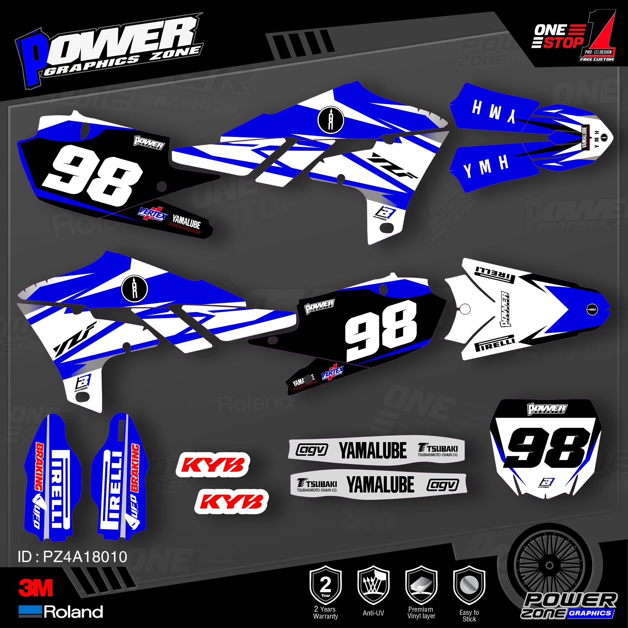PowerZone на заказ футбольной команды графика фоны наклейки 3м комплект для YAMAHA 2019 2021