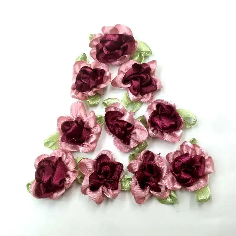 30 шт. лента с цветами и листьями|ribbon flowers appliques|apparel sewingflower flower |