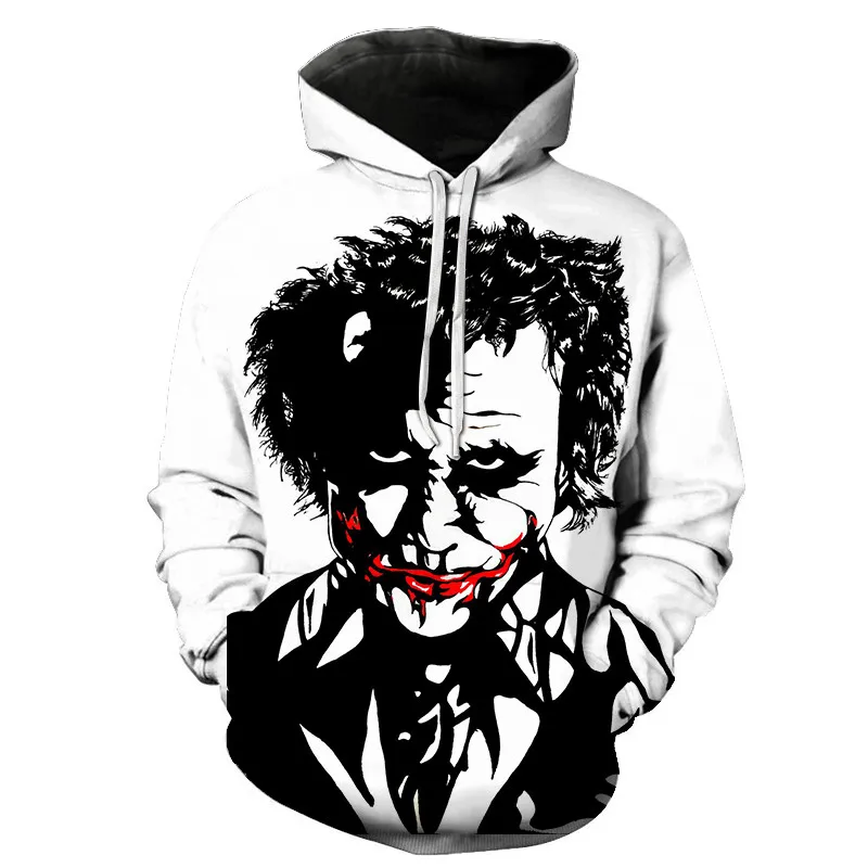 picture colour Joker Funny Hoodie Halloween Crazy Smile Pullover Long Sleeve Sweatshirt Fashion Stree Coats Cool Unisex Sportwear mens hoodies - Цвет: picture colour