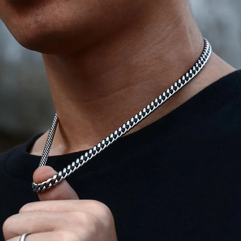 

Stainless Steel Chain Necklaces for Women Men Long Hip Hop Necklace on The Neck Fashion Jewelry Accessories Friends Gifts