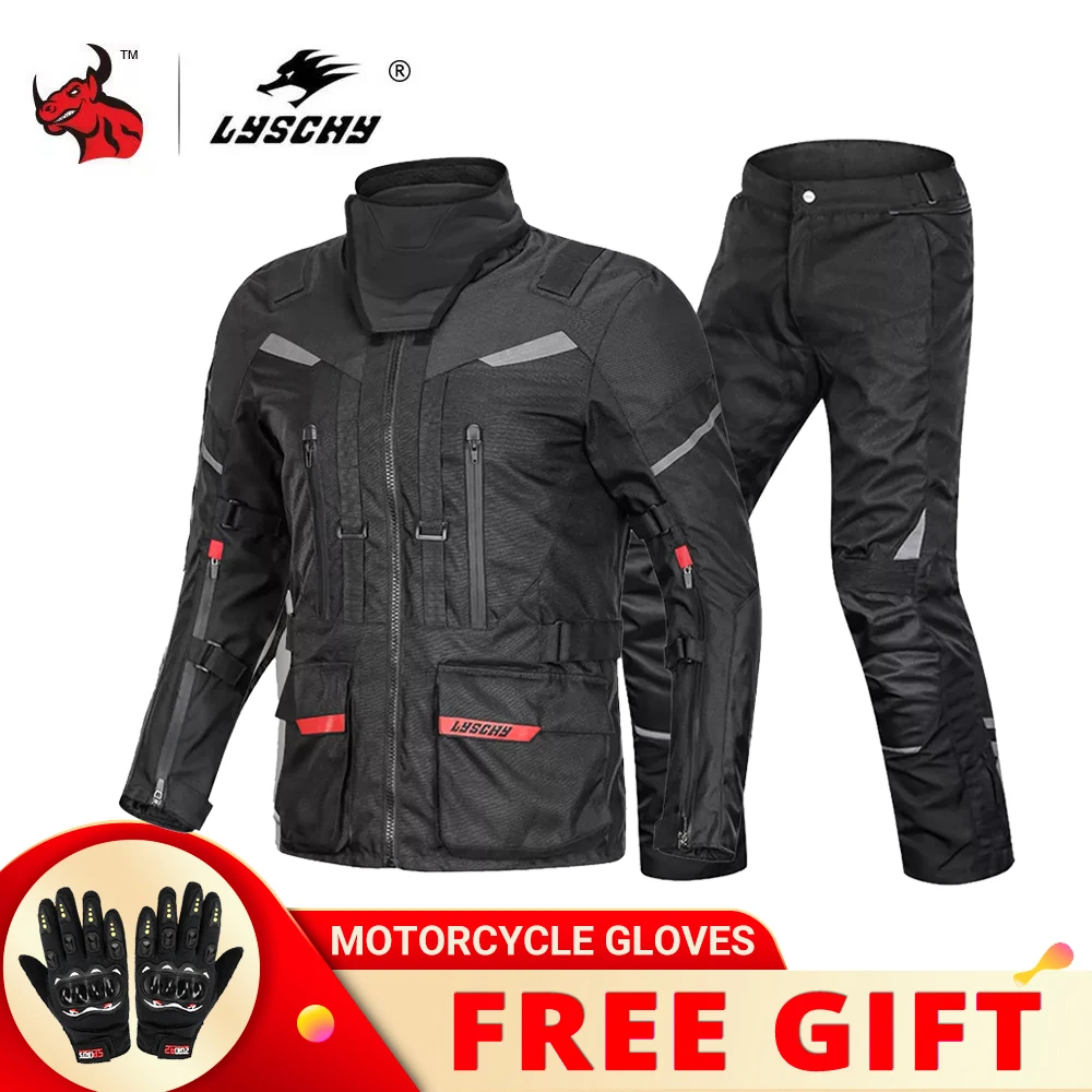 

LYSCHY Motorcycle Jacket Men Waterproof Moto Jacket Motorcycle Cold-proof Autumn Winter Motorbike Riding Moto Jacket