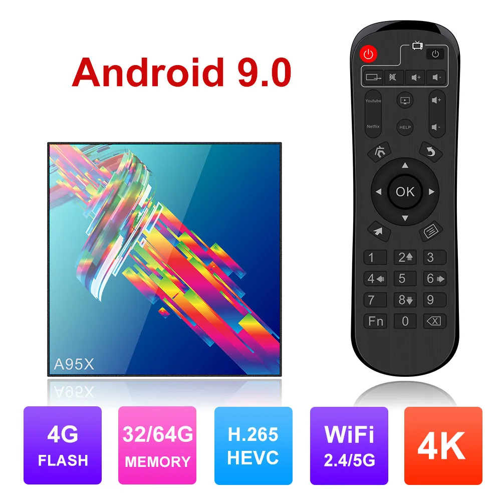 Умная ТВ-приставка DQiDianZ A95XR3 Amlogic RK3318 4 Гб + 64 ГБ Android 9 0 медиа-проигрыватель Google 2 4G/5G