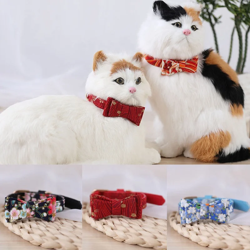 Милые ошейники с бантом для домашних животных, кошек, Рождественская Снежинка, маленькие собаки, ожерелье, галстук-бабочка, декор из мягкой кожи, красный полосатый ошейник для щенка, кошки