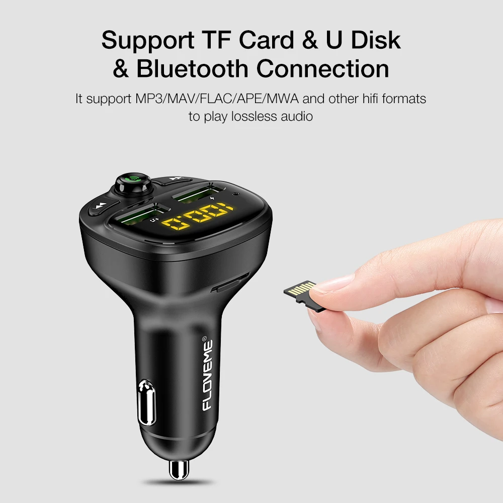 Автомобильное зарядное устройство FLOVEME с поддержкой Bluetooth | Мобильные телефоны и
