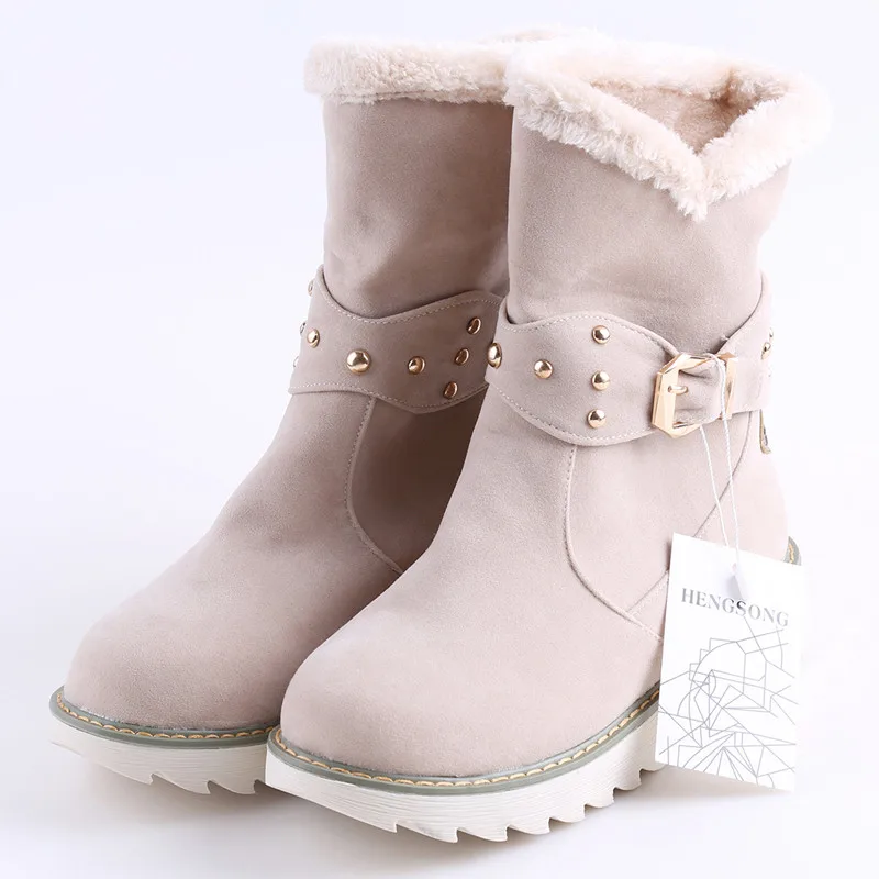Женские теплые водонепроницаемые ботинки на искусственном меху Зимние Модные