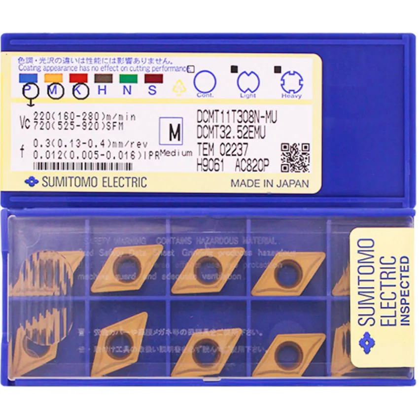 

DCMT11T304N-MU AC630M/DCMT11T308N-MU AC630M/DCMT11T304N-MU AC820P/DCMT11T308N-MU AC820P/DCMT11T308N-MU AC830P carbide inserts