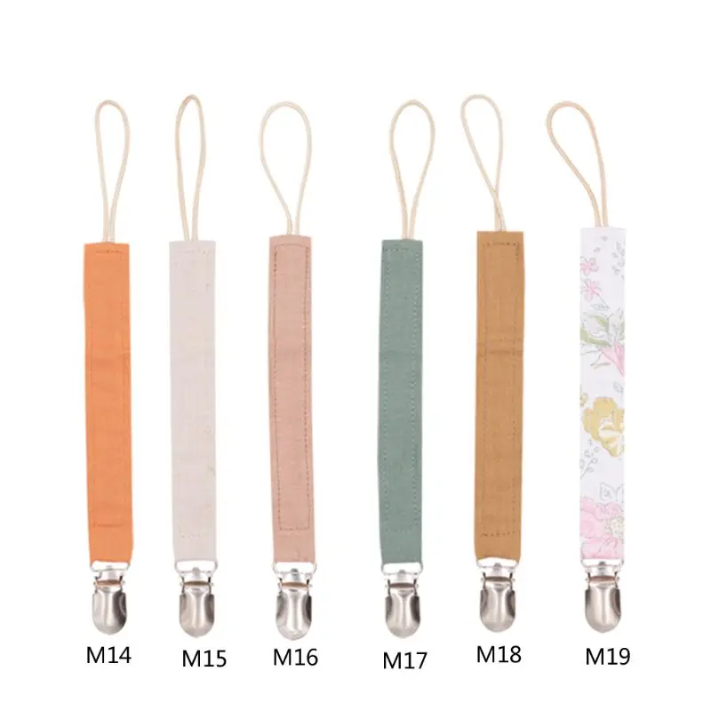 Cotton Linen Baby Pacifier Chain Clips Chain Dummy Clip Pacifier Holder Nipple Soother Chain For Infant Baby Feeding