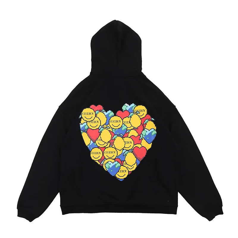 

Vivgae men's clothing autumn and winter 2020 new Yang Ying's same blue smiling face printed Hooded Sweater