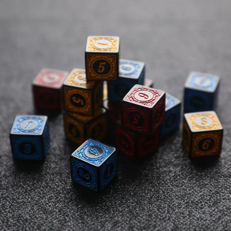 D6 многогранные акриловые игральные кости с квадратными краями 6-сторонние для