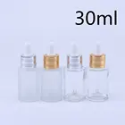 Прозрачная стеклянная бутылка с пипеткой, 30 мл, флакон для эфирного масла, пустые флаконы для духов, 100 шт.