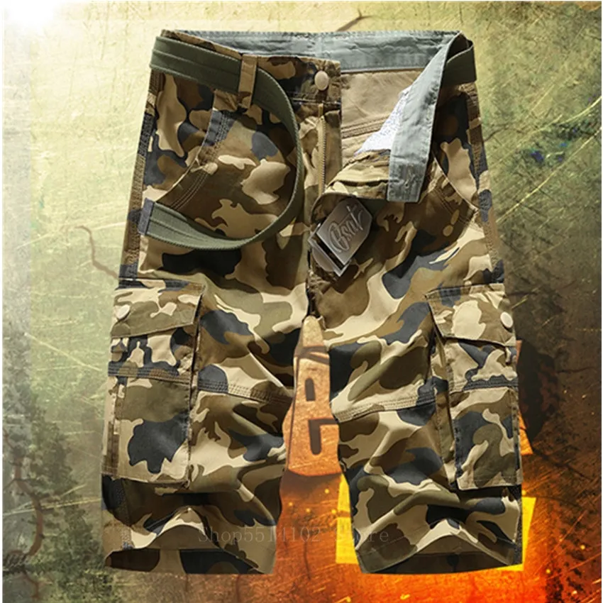 

2020 New Mens Plus Size 29-40 Casual Shorts Male Military Camouflage Camo Cargo Short Pants Cool Summer Loose Work Bottoms