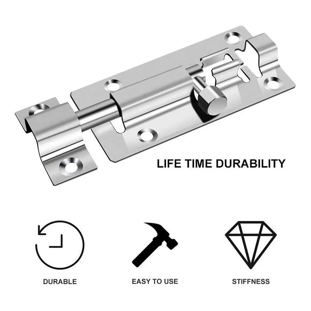 

Slide Bolt Gate Latch Stainless Steel Barrel Bolt Gate Latch Door Lock Window Latch Door Bolts Hardware Safety Door Catch Lock