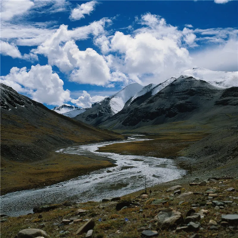 Виниловый фон Nitree для фотосъемки природный пейзаж горы голубое небо озеро