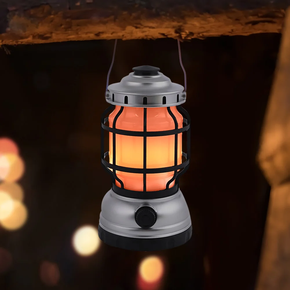

Retro Portable Lantern Kerosene Lamp Flame Light Battery Powered LED Emergency Nightlights Tent Lighting Lantern