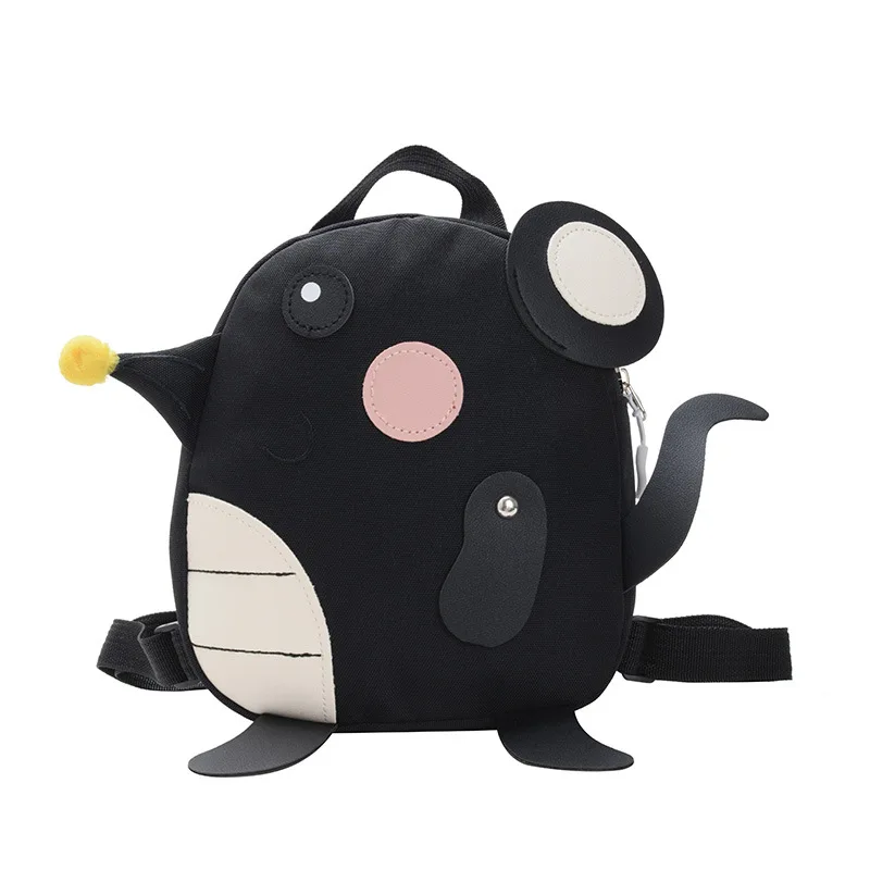 Korean Style Kindergarten Children's nylon Schoolbag mochilas   Cartoon kawaii bag Cute mouse  Animal Boy Girls' Zipper Backpack