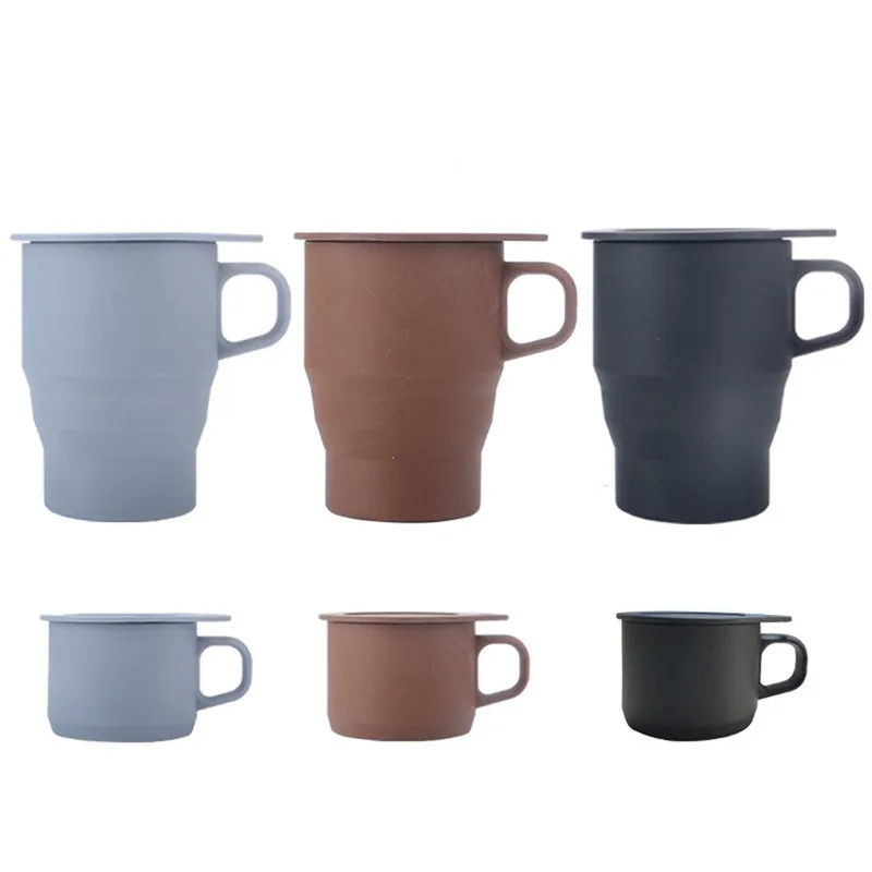 Складная Силиконовая телескопическая чашка для путешествий складной инструмент