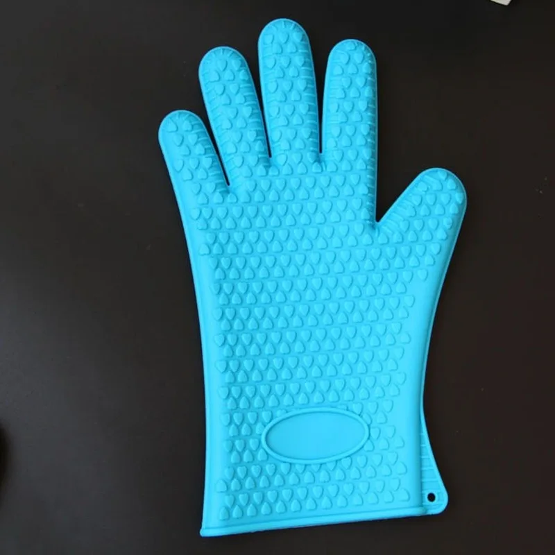 

2021 Microwave oven baking gloves silicone kitchen supplies insulation five finger gloves kitchen gloves heat resistant gloves