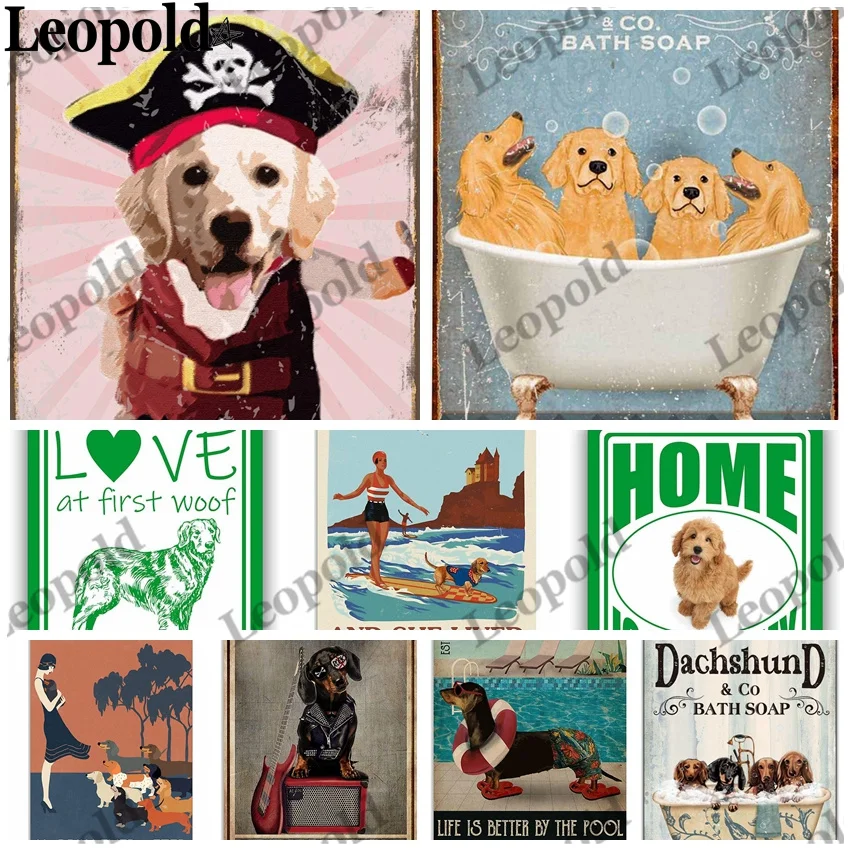 Металлическая Оловянная тарелка с милыми буквами животных винтажный постер для