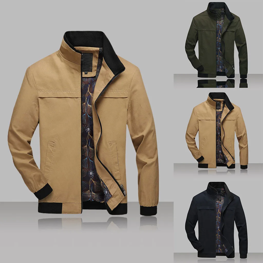 Мужские куртки мужские осенние повседневные модные однотонные лоскутные куртка