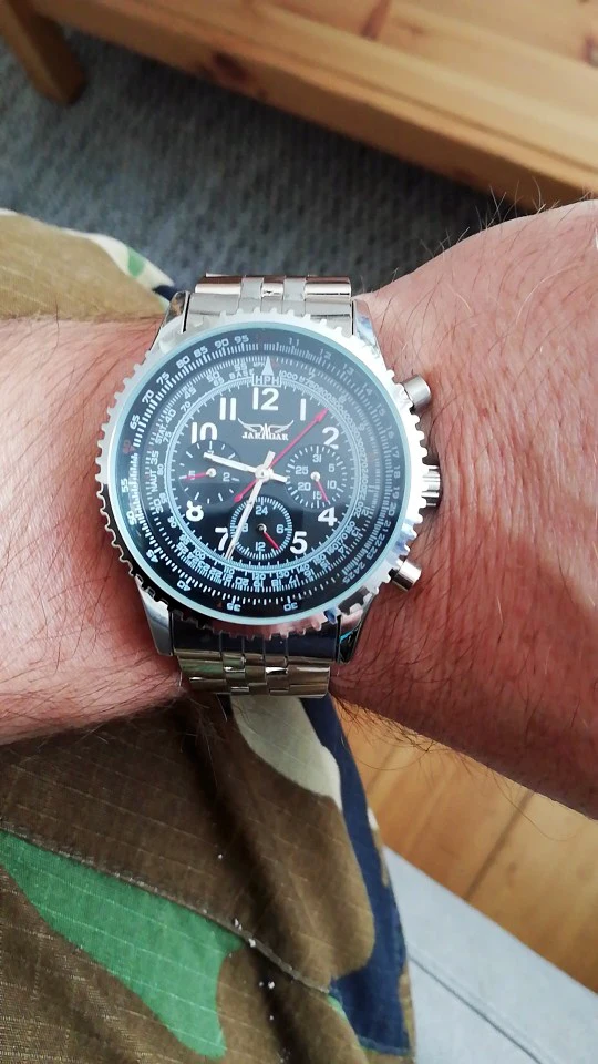Jaragar Военная серия Avigator серебро Нержавеющая сталь светящаяся рука мужские часы лучший бренд класса люкс автоматические механические наручные часы