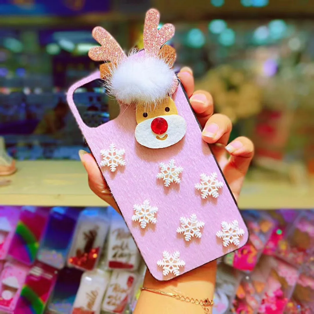Чехол для телефона на Рождество из плюша с водонепроницаемой застежкой для Samsung Galaxy S8 9 10 Plus Note 8 Pro, защитный чехол из твердого пластика от падений.