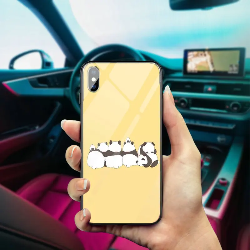 Забавные мультяшные панды любовь сердце для iPhone X XR XS 11 Pro Max 10 7 5 детской SE 6 6S 8 Plus