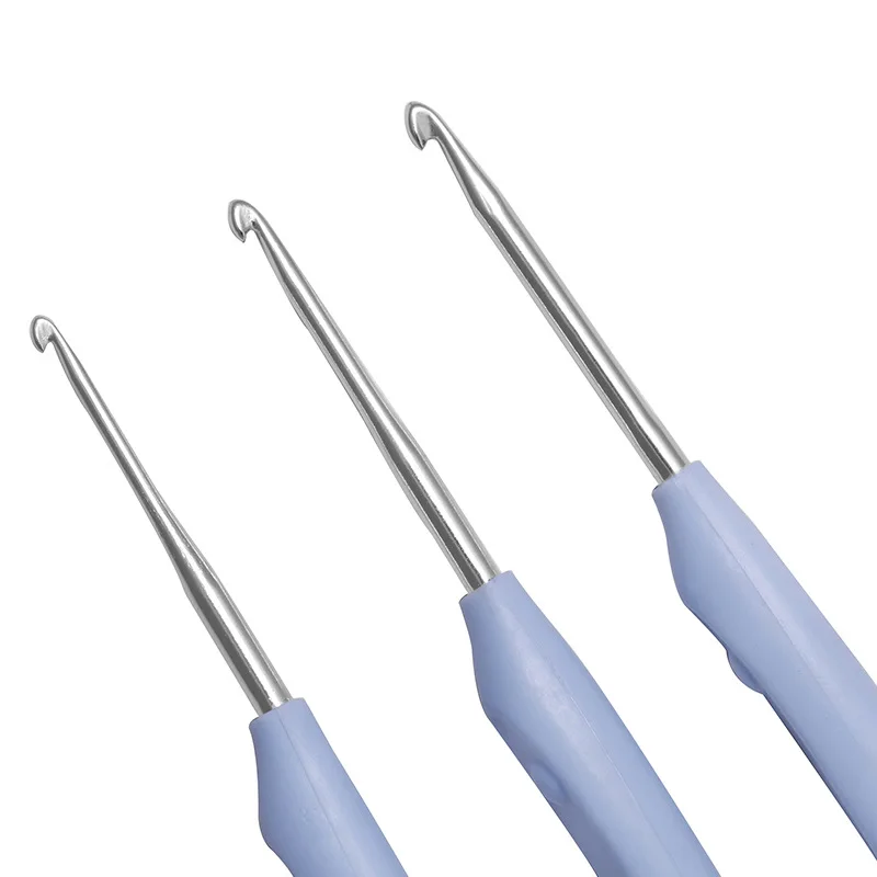 2 шт. вязальные иглы с резиновой ручкой Алюминиевые крючки для вязания DIY ремесло