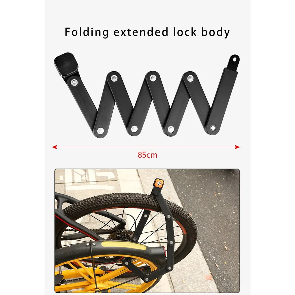 

Bicycle Lock Alloy Steel Folding Lock MTB Road Bike Lock Anti-theft Lock Password Lock Safe Cycling Accessories