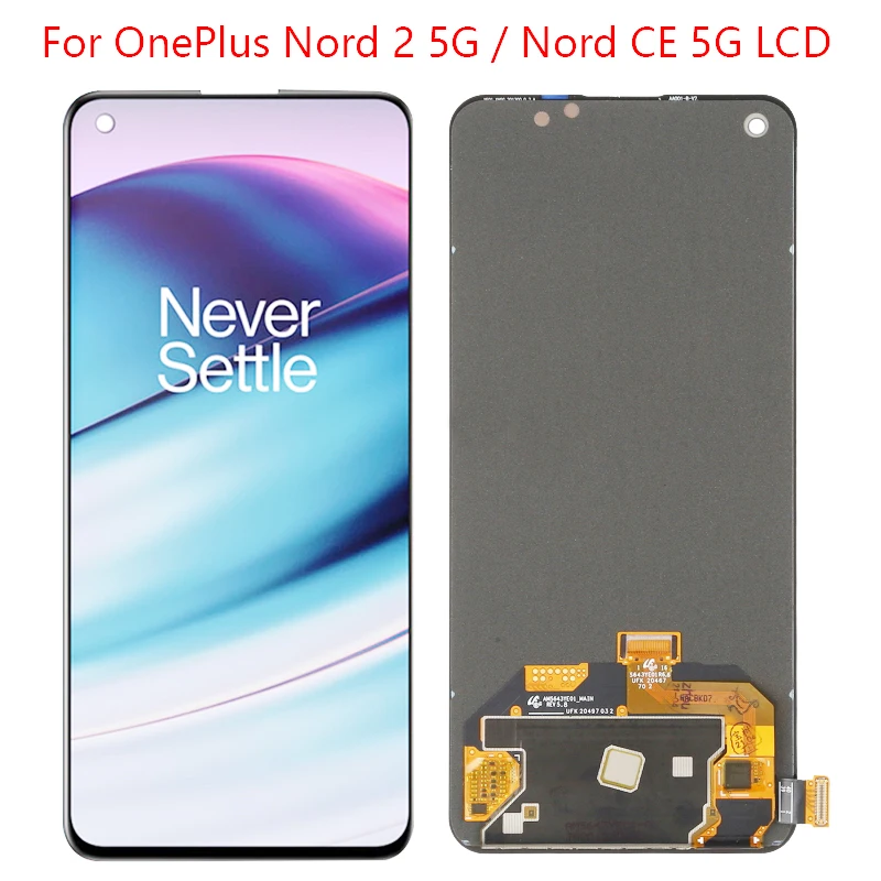 6 43 дюймовый оригинальный AMOLED для OnePlus Nord 2 5G Nord2 ЖК-дисплей + сенсорная панель