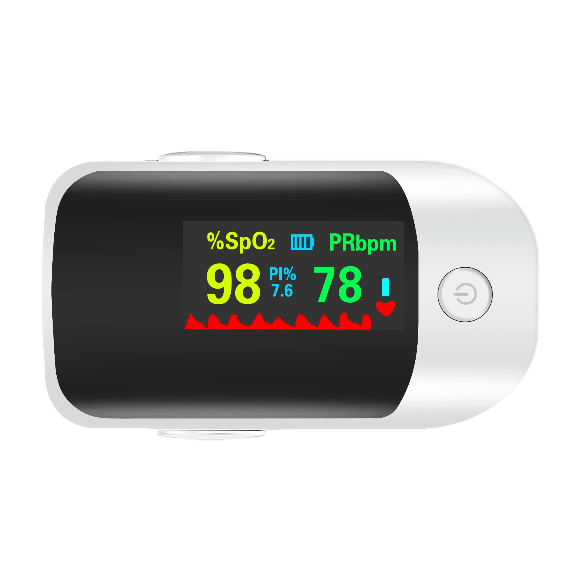 Пульсоксиметр на кончик пальца SpO2 PR RR профессиональный портативный прибор для