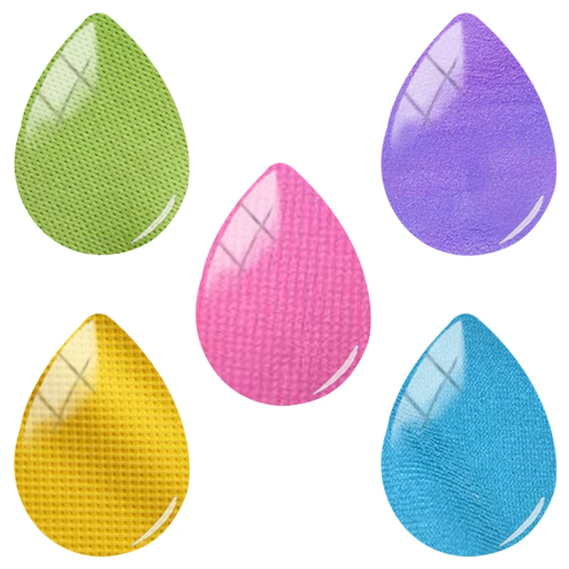 

TAFREE Colorful Mixed Cloth texture 18x25mm Handmade Drop Shape Glass Cabochon Flat Back Making Findings TX472