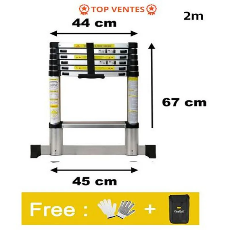 

Выдвижная складная алюминиевая лестница в елочку, 2 м