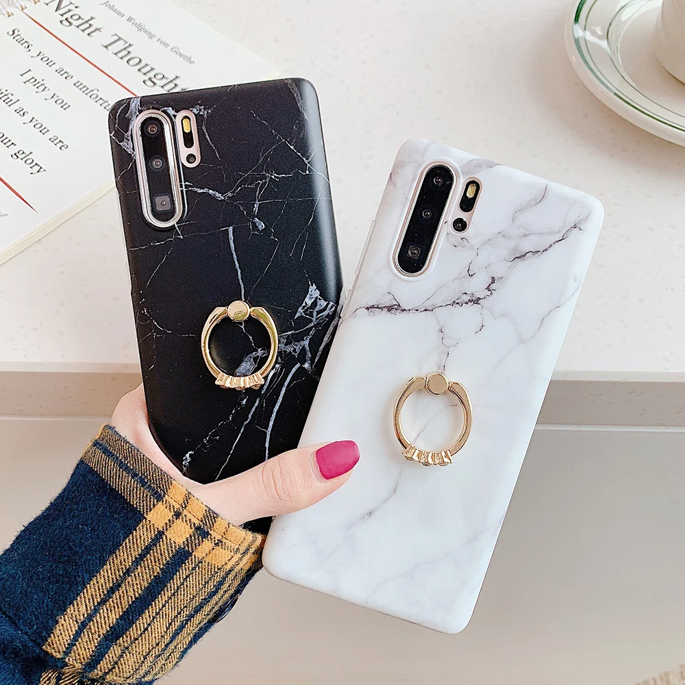 Классический чехол-подставка LOVECOM с мраморным кольцом для телефона Samsung S21 S20 Plus A50