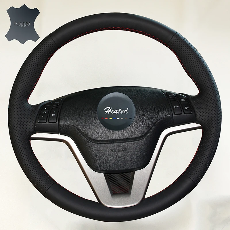 Оплетка на руль Nappa из натуральной кожи для Honda CRV CR V 2007 2011|volante carro|wheel cover braidcover on