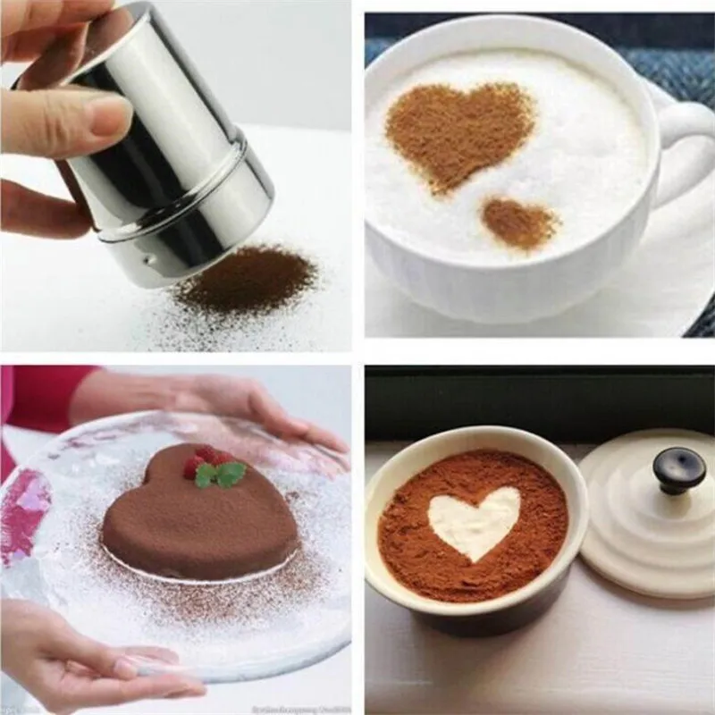 

1PC Stainless Steel Chocolate Shaker Cocoa Flour Icing Sugar Powder Coffee Sifter Lid Shaker Cooking Tools Coffee Accessories