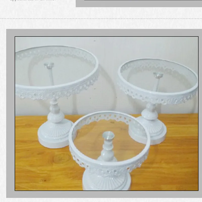 

Cake Decorating Supplies Crystals Cake Stand Cupcake Tower Stand Wedding Plates Set Metal Round Party Dessert Display Decor Tray