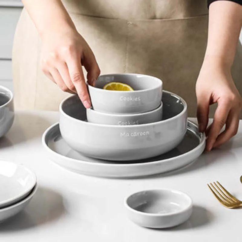 

Nordic керамическая посуда, чаши и блюда творческой личности бытовой пиалы супа Тарелки и блюда задать комбинацию