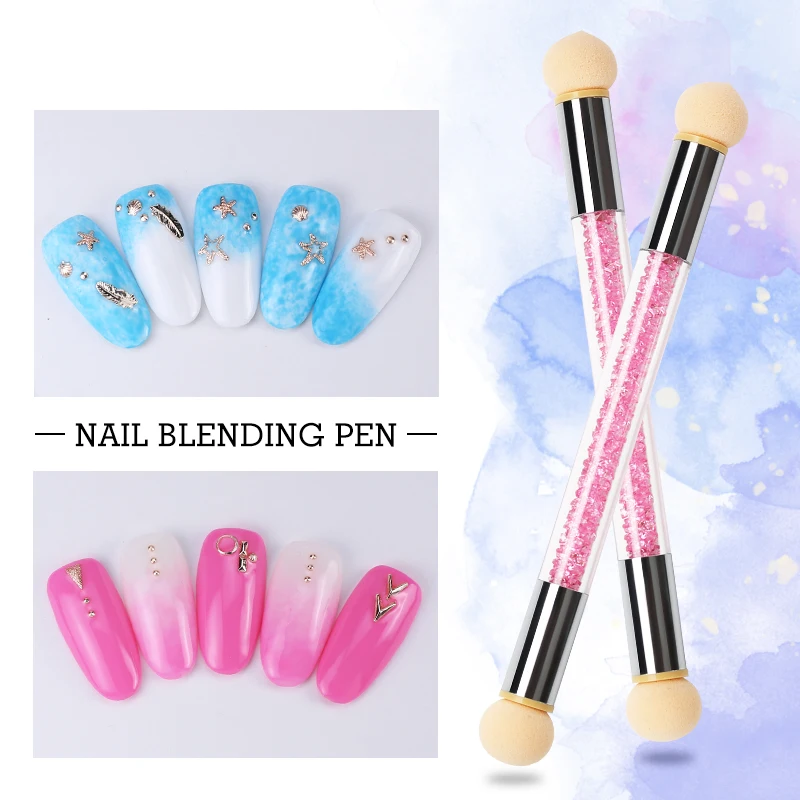 

Arte Clavo Double-ended Gradient Shading Sponge Nail Pen Nail Brush Set Dyeing Nail Art Pen Glitter Powder Picking Dotting Tools